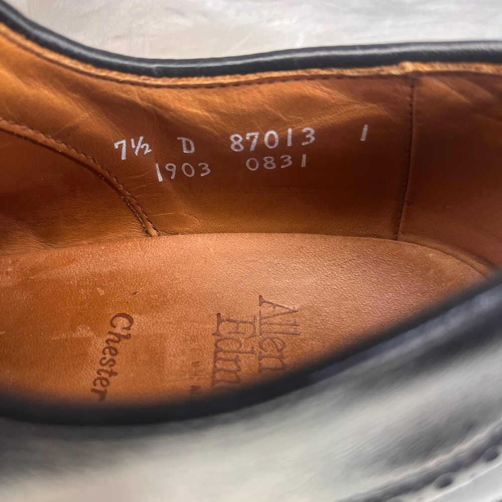 Allen Edmonds Black Leather Wingtip Oxfords - Picture 4 of 5